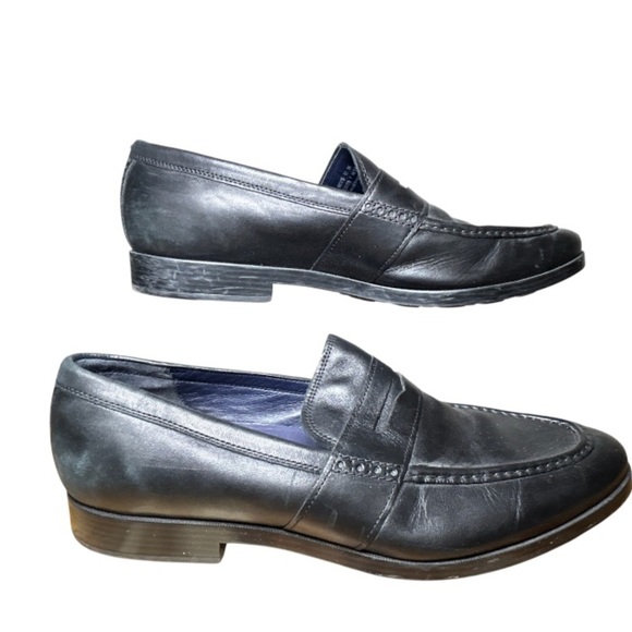 Cole Haan Grand OS Classic Soft Black Slip On Leather Penny Loafers Size 12M - Picture 1 of 9